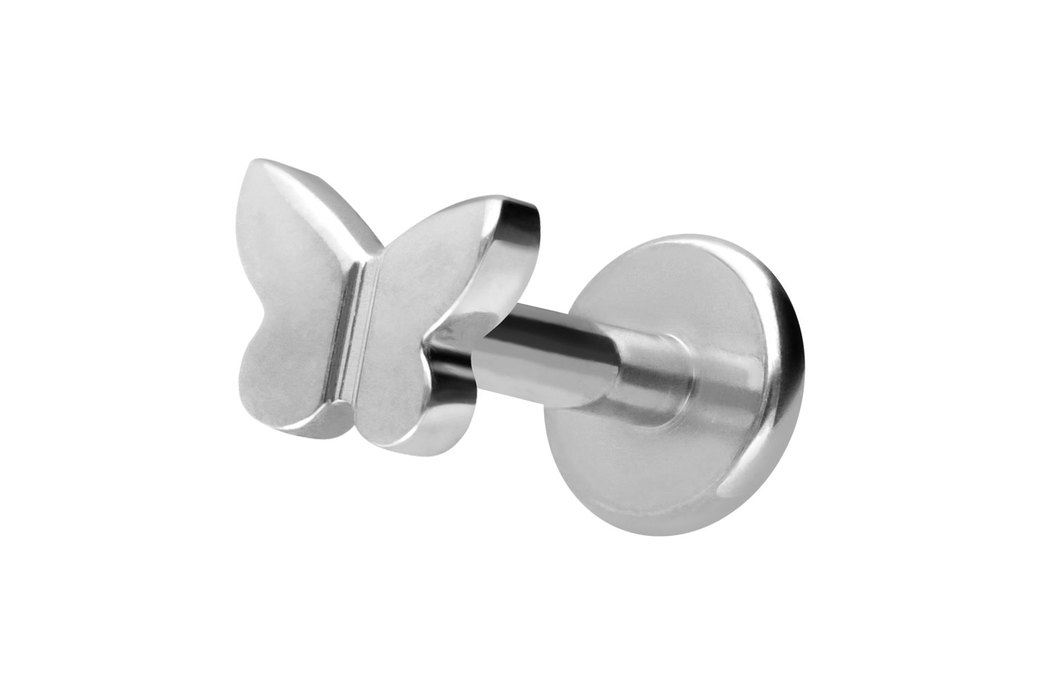 Titan Labret Piercing mit Innengewinde SCHMETTERLING